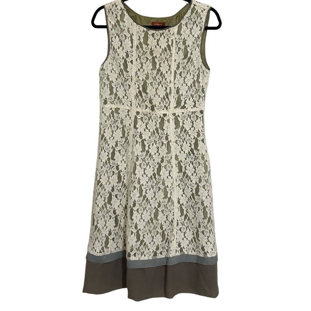 SUNDANCE Boho Ivory Lace Silk Trim Sleeveless A-Line Orly Dress 6 - Picture 15 of 16